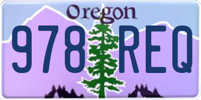 OR license plate 978REQ