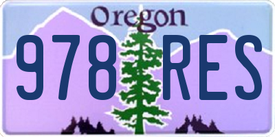 OR license plate 978RES