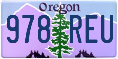 OR license plate 978REU