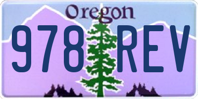 OR license plate 978REV