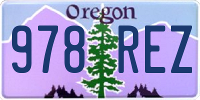 OR license plate 978REZ