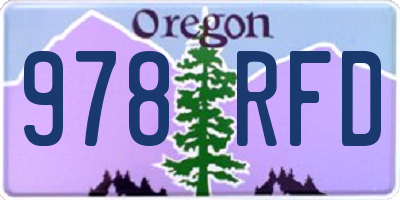 OR license plate 978RFD