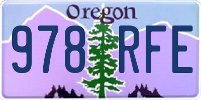OR license plate 978RFE
