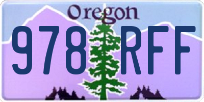 OR license plate 978RFF