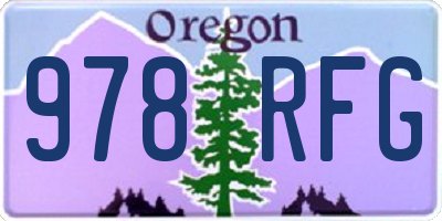 OR license plate 978RFG