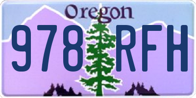 OR license plate 978RFH
