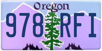 OR license plate 978RFI
