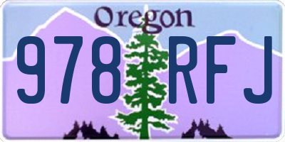OR license plate 978RFJ