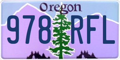 OR license plate 978RFL