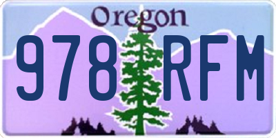 OR license plate 978RFM