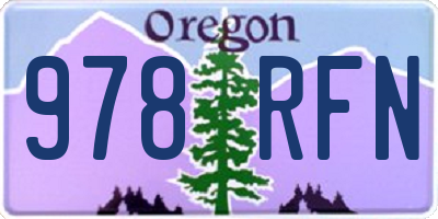 OR license plate 978RFN