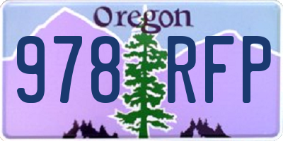 OR license plate 978RFP
