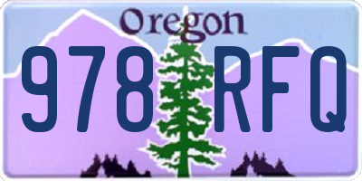 OR license plate 978RFQ