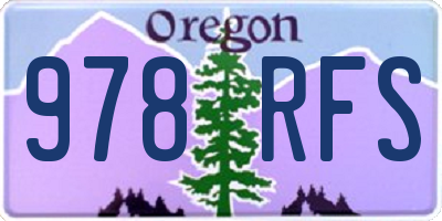 OR license plate 978RFS