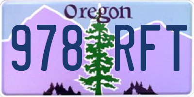 OR license plate 978RFT