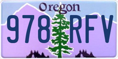OR license plate 978RFV