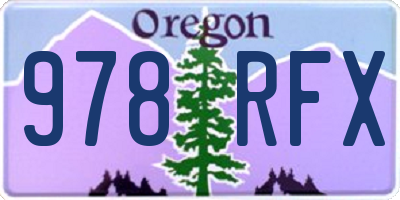 OR license plate 978RFX