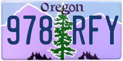 OR license plate 978RFY