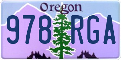 OR license plate 978RGA