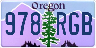 OR license plate 978RGB