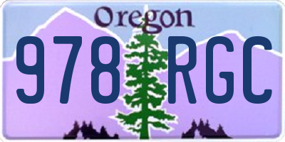 OR license plate 978RGC