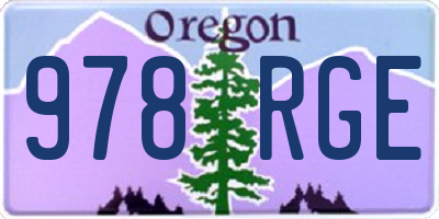 OR license plate 978RGE