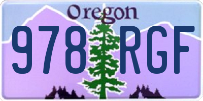 OR license plate 978RGF
