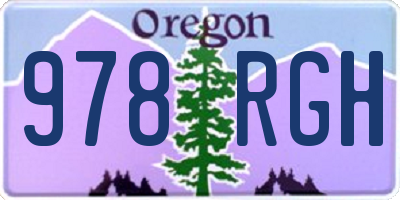 OR license plate 978RGH