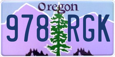 OR license plate 978RGK