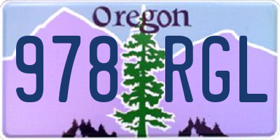 OR license plate 978RGL