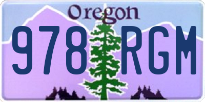OR license plate 978RGM