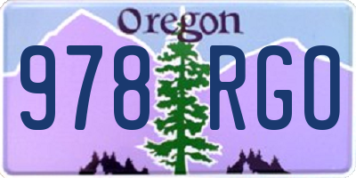 OR license plate 978RGO