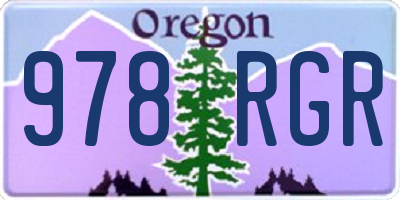 OR license plate 978RGR