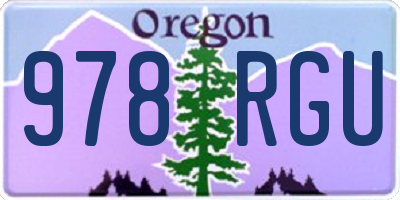 OR license plate 978RGU