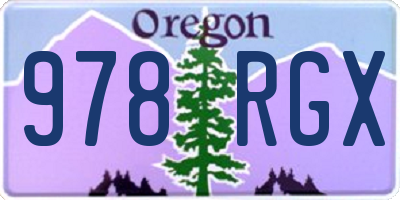 OR license plate 978RGX