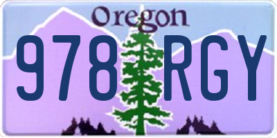 OR license plate 978RGY