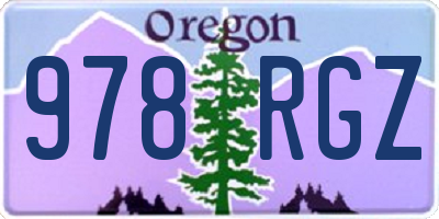 OR license plate 978RGZ