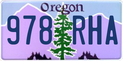 OR license plate 978RHA