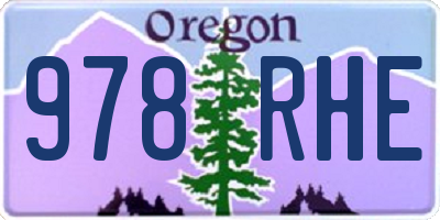 OR license plate 978RHE