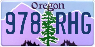 OR license plate 978RHG