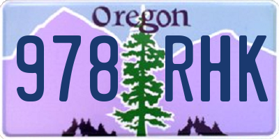 OR license plate 978RHK