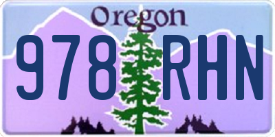 OR license plate 978RHN