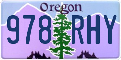 OR license plate 978RHY