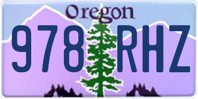 OR license plate 978RHZ
