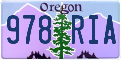 OR license plate 978RIA