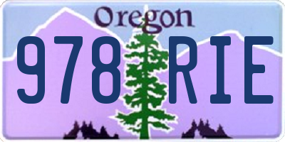 OR license plate 978RIE