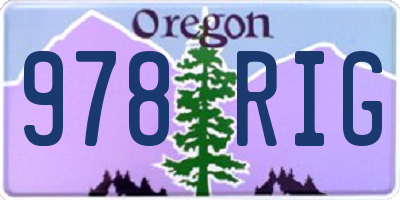 OR license plate 978RIG