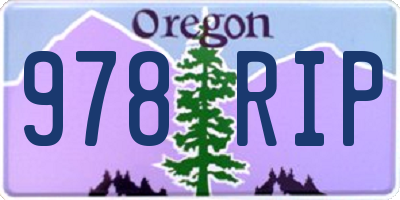 OR license plate 978RIP