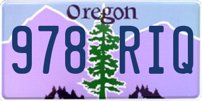 OR license plate 978RIQ