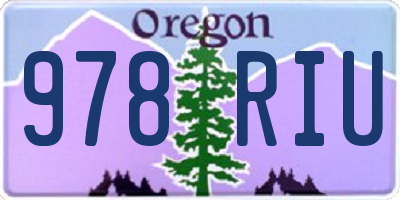 OR license plate 978RIU